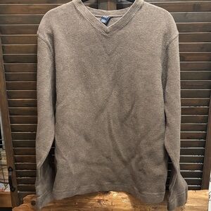 GAP Men's V-Neck Sweater in Taupe
